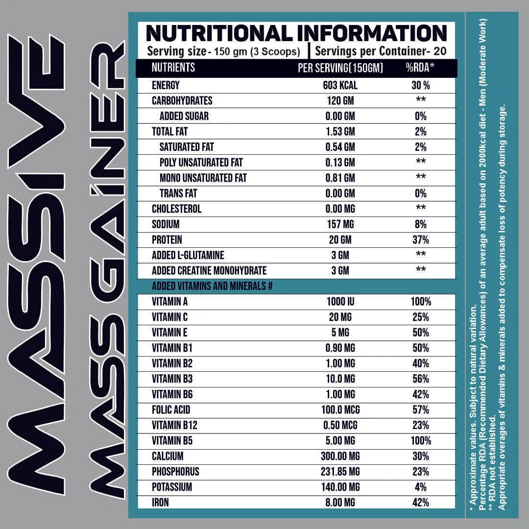 Massive Mass Gainer - Ripped Up Nutrition