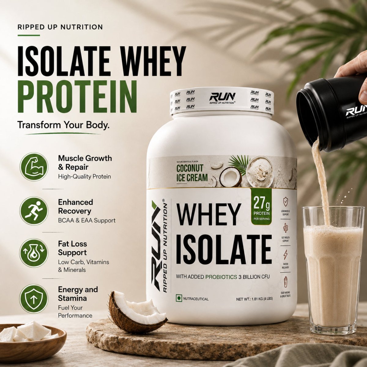 Whey Protein Isolate NEW - Ripped Up Nutrition