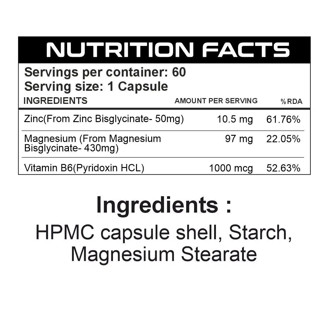 ZMA – Advanced Night Recovery Formula (60 Veg Capsules) - Ripped Up Nutrition
